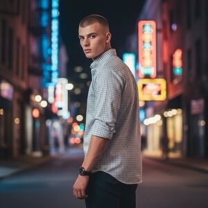 Robert Talbott Mens Dress Shirt Blue‎ Yellow Plaid Button Down 17-35 Cotton